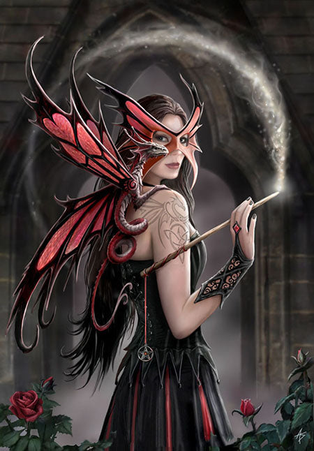 Frau mit rotem Drachen
